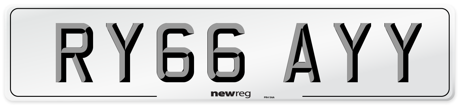 RY66 AYY Number Plate from New Reg